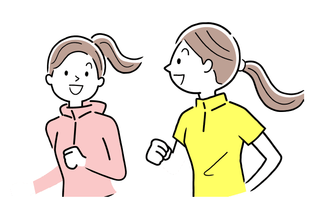 ランニングする女性2名のイラスト