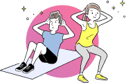 トレーニングをする男女のイラスト