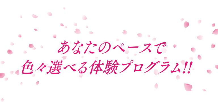 あなたのペースで色々選べる体験プログラム!!