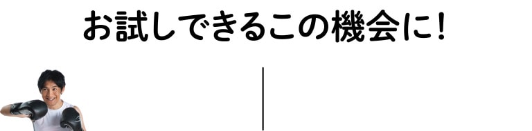 お試しできるこの機会に！